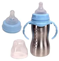 RB POINT Baby Baby Feeding Bottle in Stainless Steel rganic Kids High Grade Stainless Steel 2 in 1 Sipper and Feeding Bottle with Silicone Nipple for Babies-thumb2