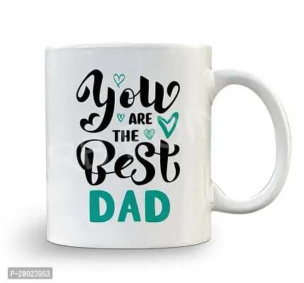 RB POINT Best DAD Printed Coffee and Tea Ceramic Mug- Gift for Birthday, Anniversary, Parents Day Couple,beautyfull Mug (White)