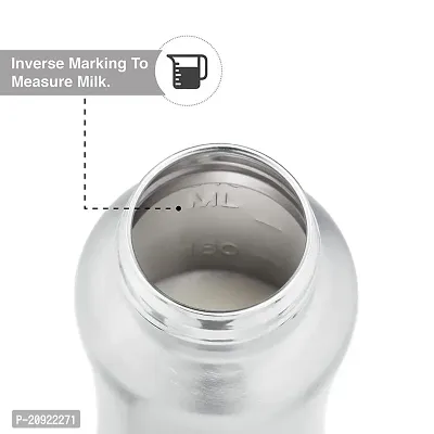 RB POINT Pack of 2 Stainless Steel Infant Baby Feeding Bottle Milk Bottle for New Born Baby, Medium-Flow Nipple (240 ML)-thumb3