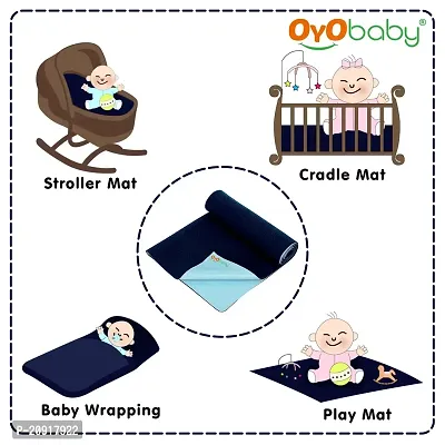 OYO BABY Waterproof Quick Dry Sheet for Baby| Bed Pad | Baby Bed Protector Sheet for Toddler Children (Small (50cm x 70cm), Dark Blue)-thumb5