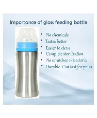 RB POINT Stainless Steel (2 in 1) Feeding Bottle/Sippers I Steel Feeder Cum Sipper for Baby, Kids (250ml) Steel Bottle with Plastic Cap-thumb1