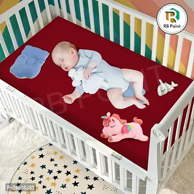 Waterproof  Washable Bed Sheet/Mattress Protection Sheet/Crib Sheet Medium/Bed Protector Cotton Soft Dry Sheet for Babies Mattress Protector Medium Size 100x70 Cm-thumb2