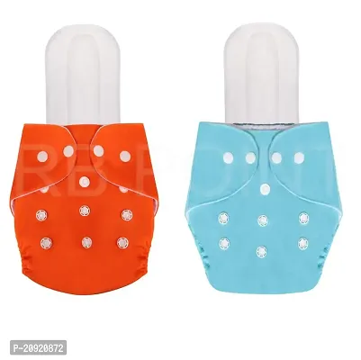 Pack of 2 All-in-One Cloth Diapers for Easy Diapering - Hassle-Free and Convenient for Busy Parents (Diapers + Inserts)