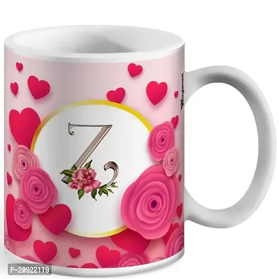 RB POINT Z Alphabet Name Printed on White Ceramic Coffee Mug Best Gift for Lover Couples and Valentine?s Day, Wedding, Anniversary, Engagement and Any Special Occasions Coffee/Tea Mug