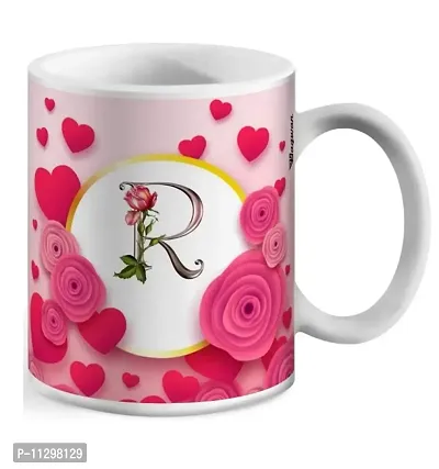 Letter R Alphabet Best Gift for Friends Whos Name Start with R , Special Birthday Gift for Girlfriend ,Boyfriend with Glossy Finish with Vibrant Print Ceramic Coffee Mug (11oz) 330ml Pack of 1