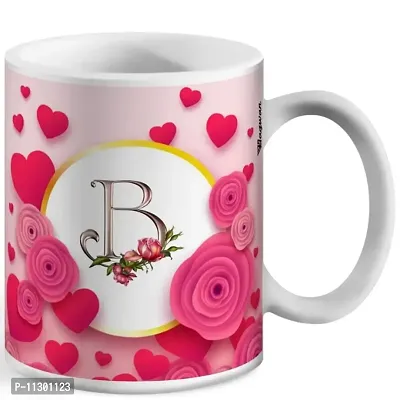 Letter B Alphabet Best Gift for Friends Whos Name Start with B , Special Birthday Gift for Girlfriend ,Boyfriend with Glossy Finish with Vibrant Print Ceramic Coffee Mug (11oz) 330ml Pack of 1