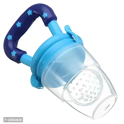 Baby Food and Fruit Feeder Cum Nibbler with Ergonomic Handle BPA Free Soft Silicon Pacifier Teether for Baby-thumb0
