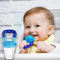 Baby Food and Fruit Feeder Cum Nibbler with Ergonomic Handle BPA Free Soft Silicon Pacifier Teether for Baby-thumb3