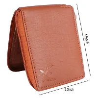 ARFA Classic Tan Color Artificial Leather Mens Zipper Wallet-thumb4