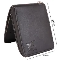 ARFA Classic Black Color Artificial Leather Mens Zipper Wallet-thumb4