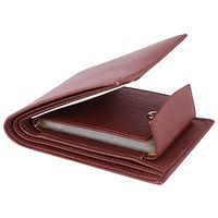 ARFA Fancy Trendy Artificial Leather Mens Brown Plain Album Wallet-thumb3