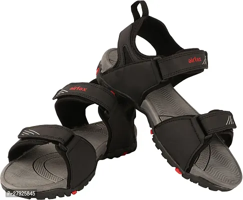 Stylish Black Comfortable Sports Sandals For Men-thumb0