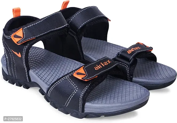 Stylish Black Comfortable Sports Sandals For Men-thumb0