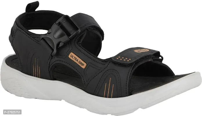 Stylish Black Comfortable Sports Sandals For Men-thumb0