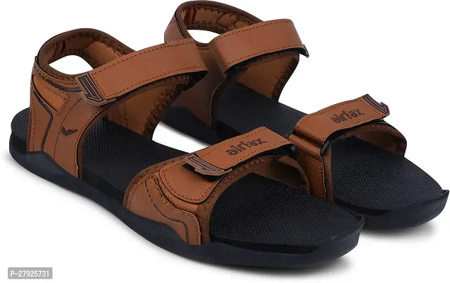 Stylish Tan Comfortable Sports Sandals For Men-thumb0