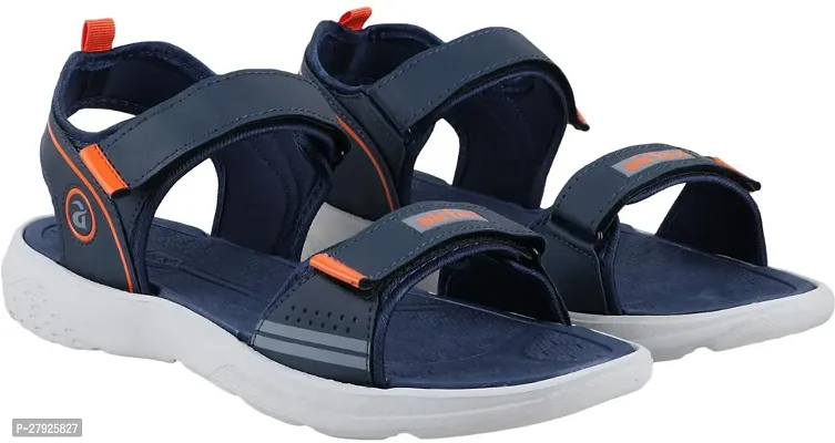 Stylish Navy Blue Comfortable Sports Sandals For Men-thumb0