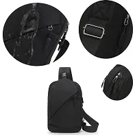SATYAM KRAFT Multipurpose Crossbody Shoulder Bag with Three Main Zipper Pockets Water Proof Bag for Office, Business , Travel, Backpack (Pack of 1) (Black).-thumb2