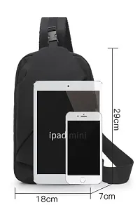 SATYAM KRAFT Multipurpose Crossbody Shoulder Bag with Three Main Zipper Pockets Water Proof Bag for Office, Business , Travel, Backpack (Pack of 1) (Black).-thumb1