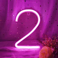 SATYAM KRAFT Marquee Alphabet Shaped Number-2 Neon LED Light and Wall Lamp, Pink-thumb1