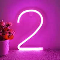 SATYAM KRAFT Marquee Alphabet Shaped Number-2 Neon LED Light and Wall Lamp, Pink-thumb2