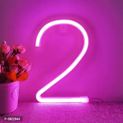 SATYAM KRAFT Marquee Alphabet Shaped Number-2 Neon LED Light and Wall Lamp, Pink-thumb3