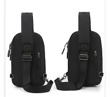 SATYAM KRAFT Multipurpose Crossbody Shoulder Bag with Three Main Zipper Pockets Water Proof Bag for Office, Business , Travel, Backpack (Pack of 1) (Black).-thumb4