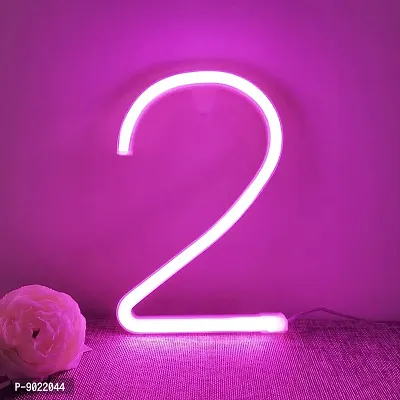 SATYAM KRAFT Marquee Alphabet Shaped Number-2 Neon LED Light and Wall Lamp, Pink-thumb5