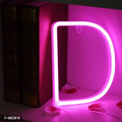 SATYAM KRAFT Marquee Alphabet Shaped Letter-D Neon LED Light for Romantic Gift, Room Surprise Decor, Home Decoration, Night Light Lamp, Any Occasion Decorative Light and Wall Lamp (Pink)(Letter-D)-thumb2