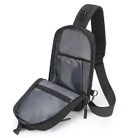 SATYAM KRAFT Multipurpose Crossbody Shoulder Bag with Three Main Zipper Pockets Water Proof Bag for Office, Business , Travel, Backpack (Pack of 1) (Black).-thumb3