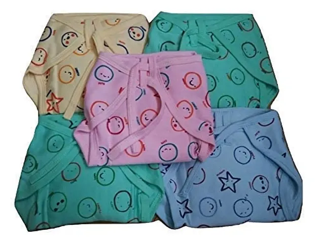 Lappu Cotton Hosiery Padded Baby Nappies Langot Reusable Diaper Nappy with Tie Kont -Pack of 5 (Multicolor, 6-12 Months)