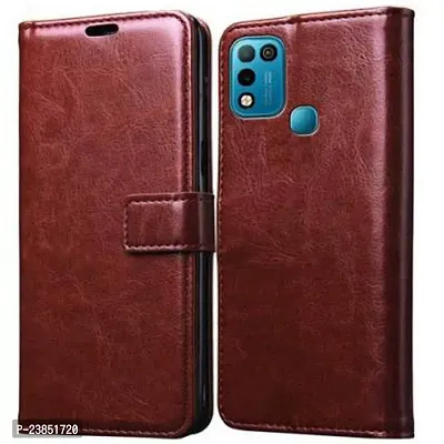 Coverview Flip Cover for Infinix Smart 5, Infinix Hot 10 Play - Cherry Brown