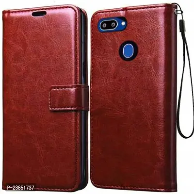 Coverview Flip Cover for Realme 2, Oppo A5s - Cherry Brown