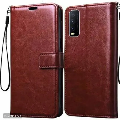 Coverview Flip Cover for Vivo Y20, Vivo Y20i, Vivo Y20A, Vivo Y20G, Vivo Y20T, Vivo Y12s, Vivo Y12G - Cherry Brown-thumb0