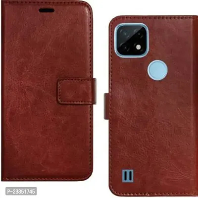 Coverview Flip Cover for Realme C21 - Cherry Brown