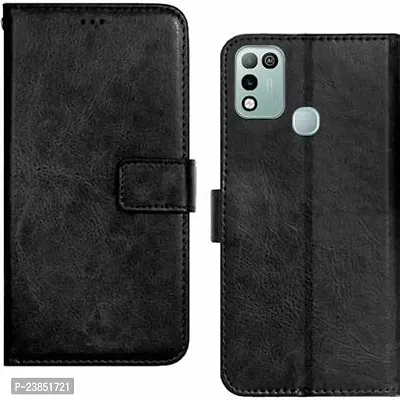 Coverview Flip Cover for Infinix Smart 5, Infinix Hot 10 Play - Charcoal Black-thumb0