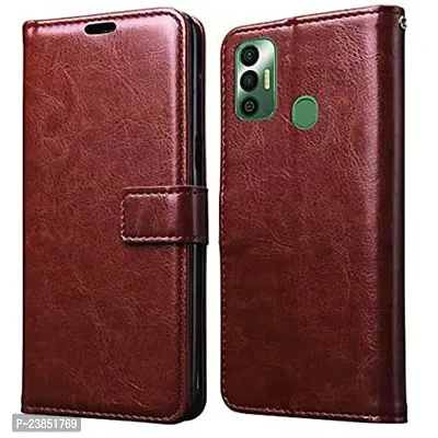 Coverview Flip Cover for Tecno Spark 7, Tecno Spark 7T - Cherry Brown-thumb0