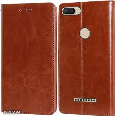 Coverview Flip Cover for Mi Redmi 6 - Cherry Brown