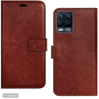 Coverview Flip Cover for Realme 8 - Cherry Brown