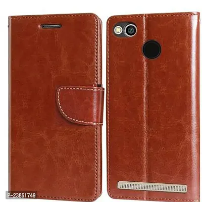 Coverview Flip Cover for Mi Redmi 3S,  Mi Redmi 3 Prime - Cherry Brown