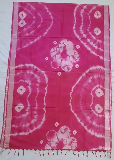 Shibori Print Pure Handloom Linen Saree with Blouse piece