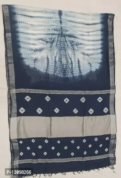 Shibori print pure handloom linen saree-thumb0