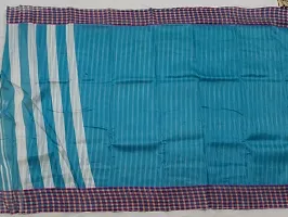 Blue colour bhagalpuri linen handloom saree-thumb1