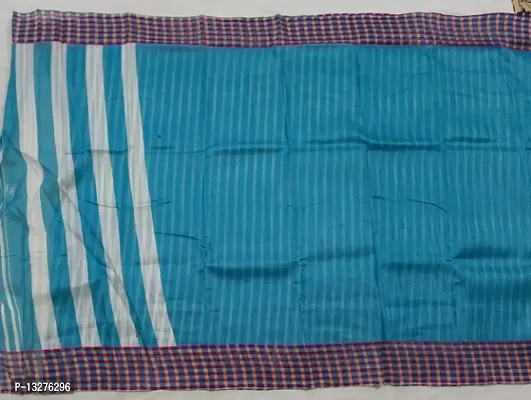 Blue colour bhagalpuri linen handloom saree-thumb2