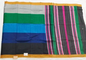 Multicoloured bhagalpuri linen handloom saree-thumb1