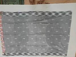 Original linen ikkat print handloom saree-thumb1