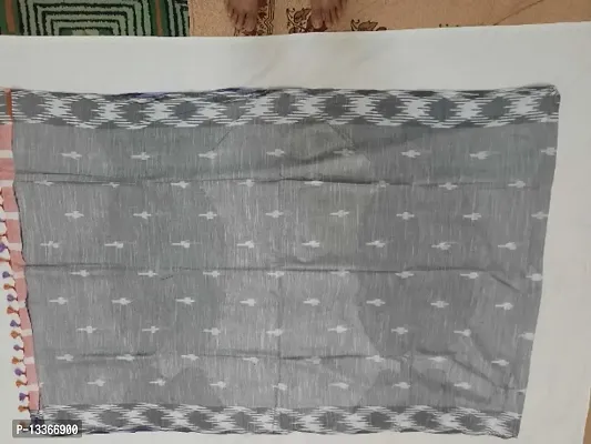 Original linen ikkat print handloom saree-thumb2