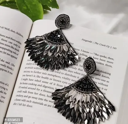 Elegant Alloy Feather Handmade Crystal Earrings For Women