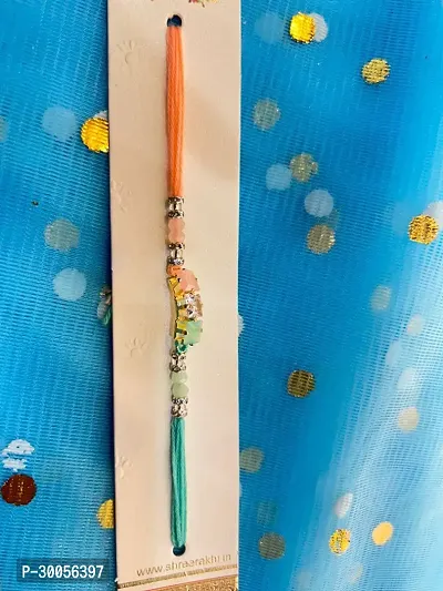 Handmade Beaded Silk Thread Rakhi-thumb0