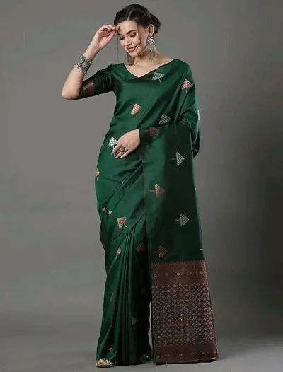 Must Have Silk Blend Saree with Blouse piece 