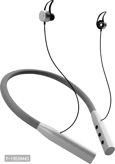 Stylish Black On-ear And Over-ear Bluetooth Wireless Neckband Headphones With Microphone-thumb0